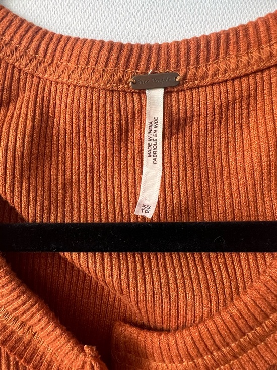 Free People Mabel Ruffle tank top large XS extra small rust boho festival - Picture 4 of 4